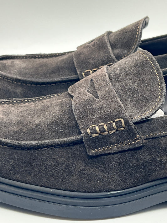 MOCASSINO CAMOSCIO TESTA MORO FONDO GOMMA