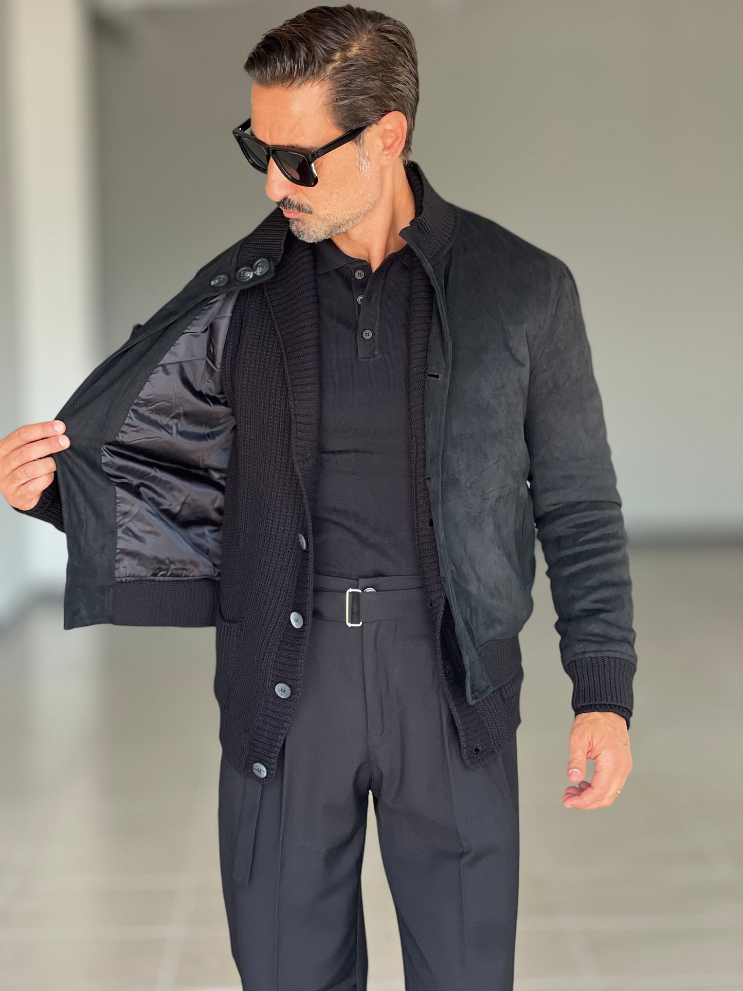 CARDIGAN SCIALLATO NERO BL11