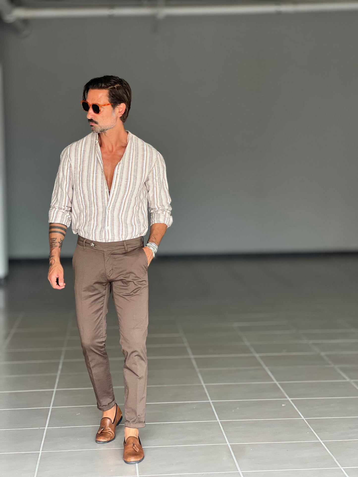 PANTALONE COTONE MORO RASATO TASCA AMERICA