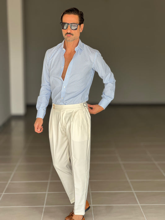 BLACK CHAIN VISCOSE TROUSERS