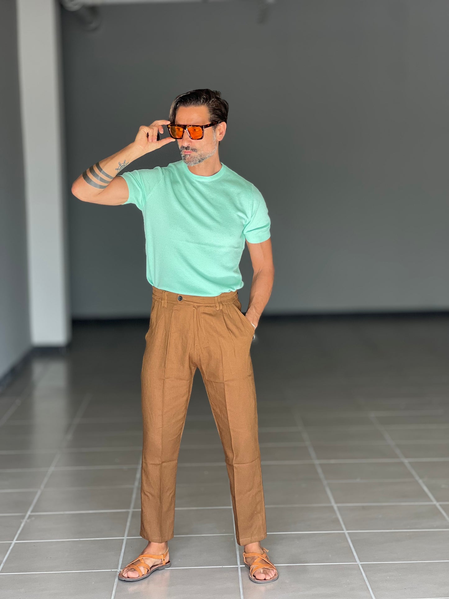 MAGLIA VERDE MENTA NIDO D'APE VISCOSA E MISTO