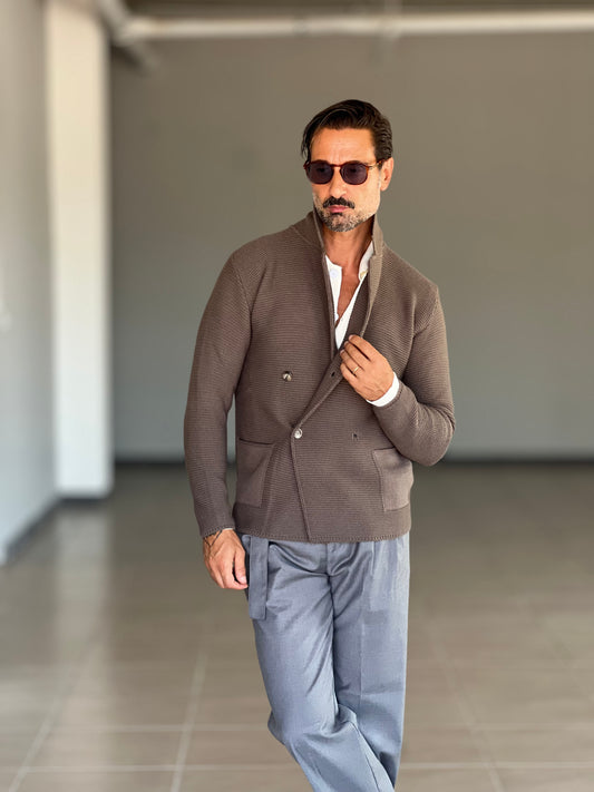 CARDIGAN MORO GIACCA DOPPIOPETTO NIDO D'APE