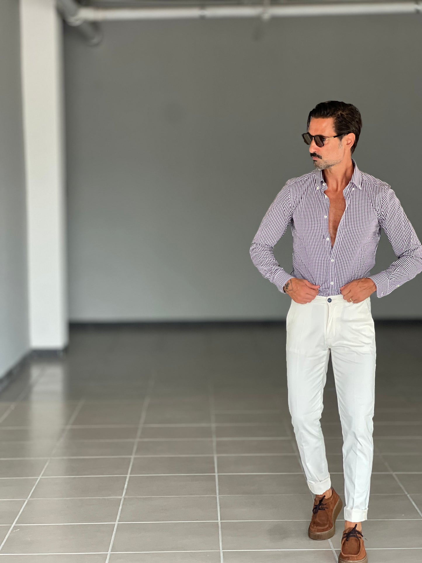 CAMICIA DEPOT QUADRETTO BIANCO E MORO