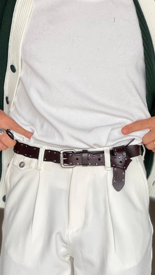 CINTURA PELLE MORO SORRENTO BORCHIA