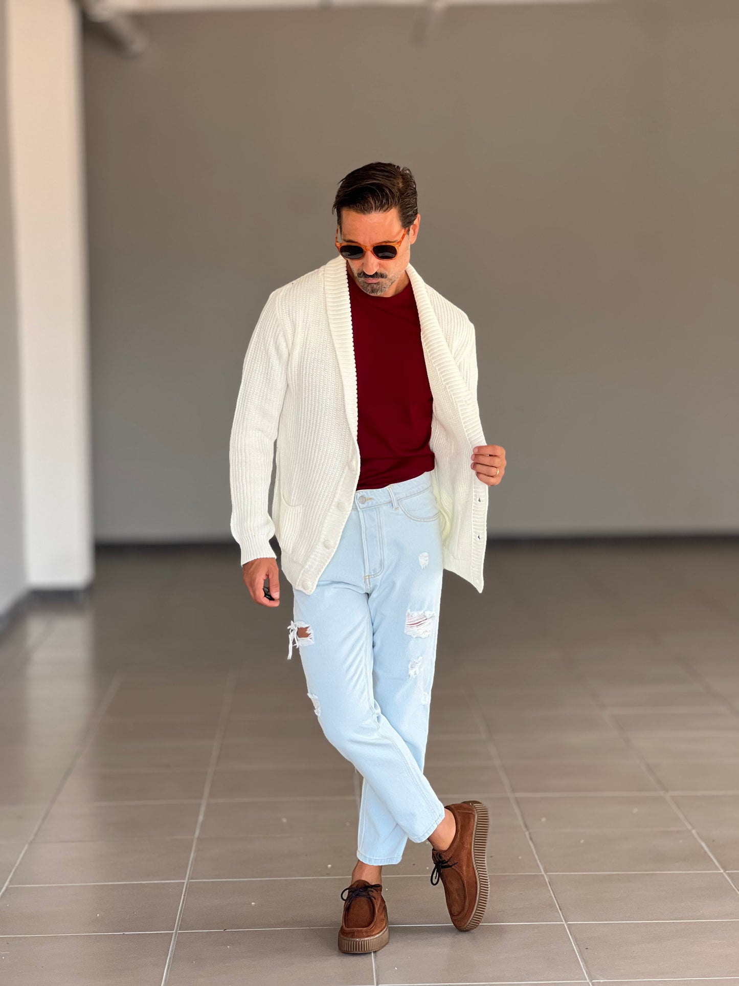 CARDIGAN SCIALLATO PANNA BL11