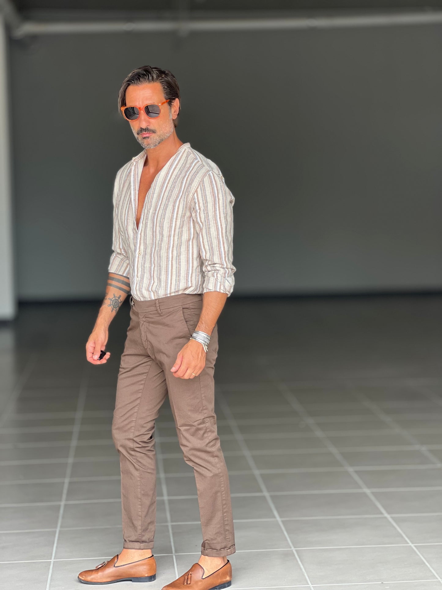 PANTALONE COTONE MORO RASATO TASCA AMERICA