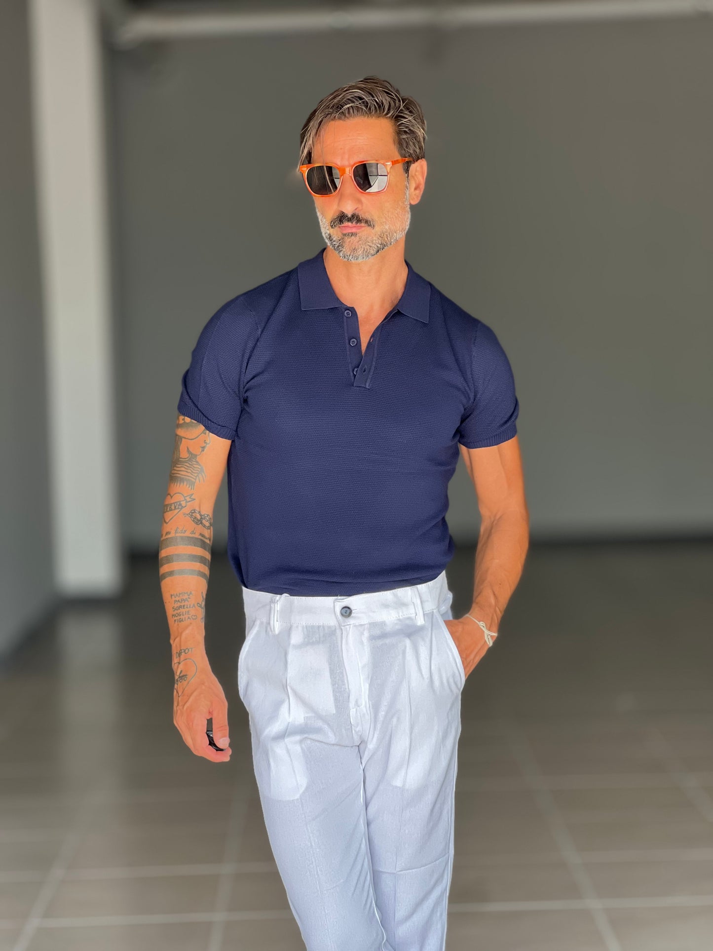PANTALONE ESTIVO BIANCO LINO GARZATO