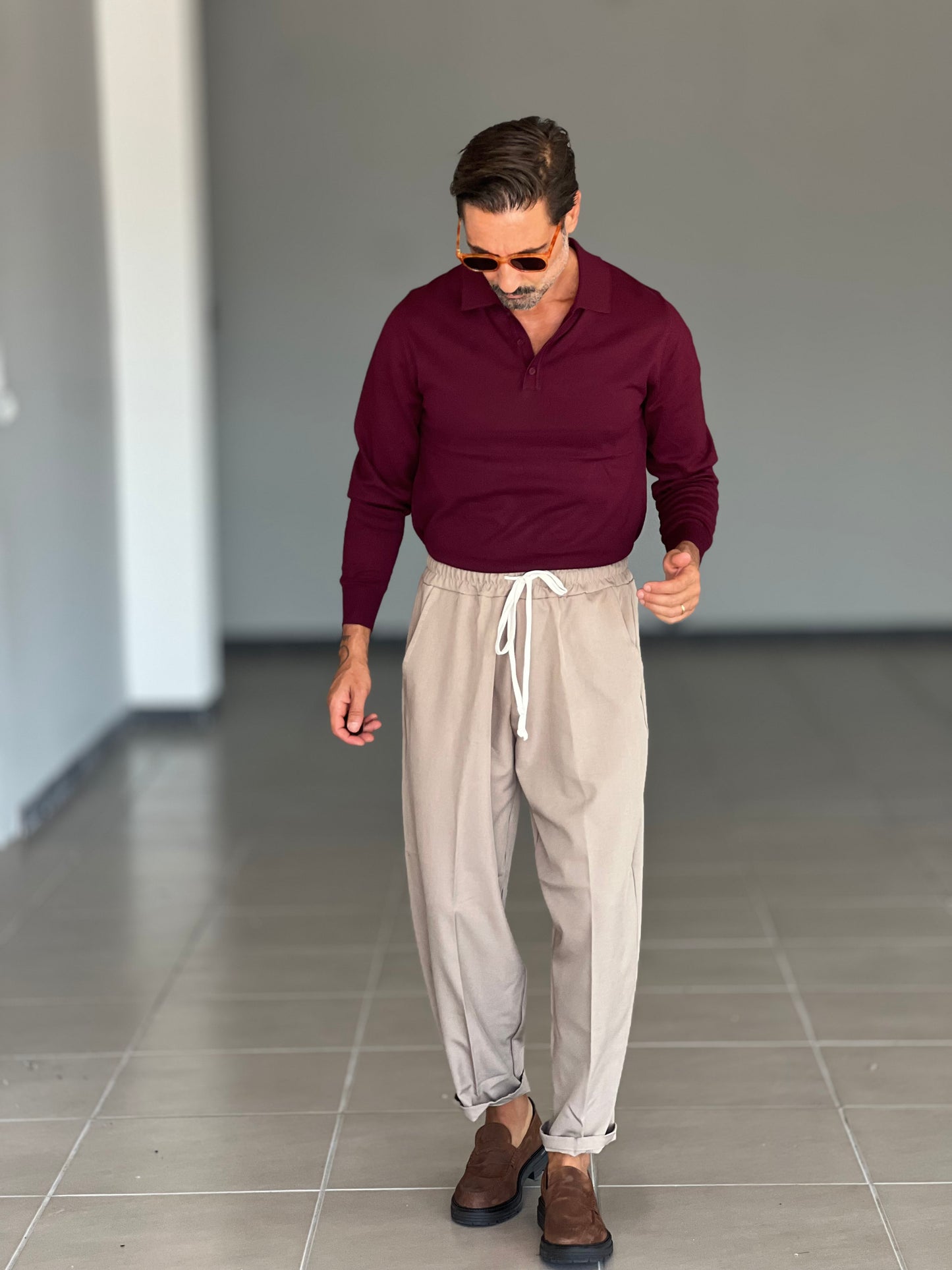 POLO PRUGNA RASATA VISCOSA E MISTI