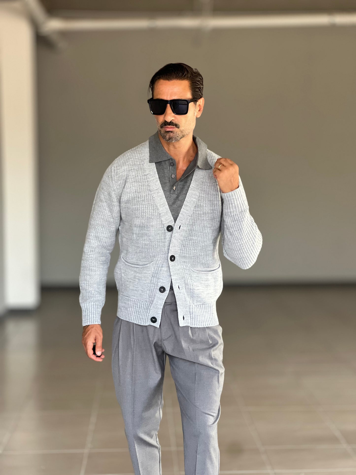 CARDIGAN GRIGIO MAGLIA INGLESE