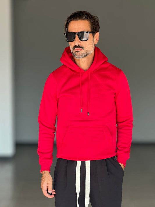 FELPA ROSSA CAPPUCCIO