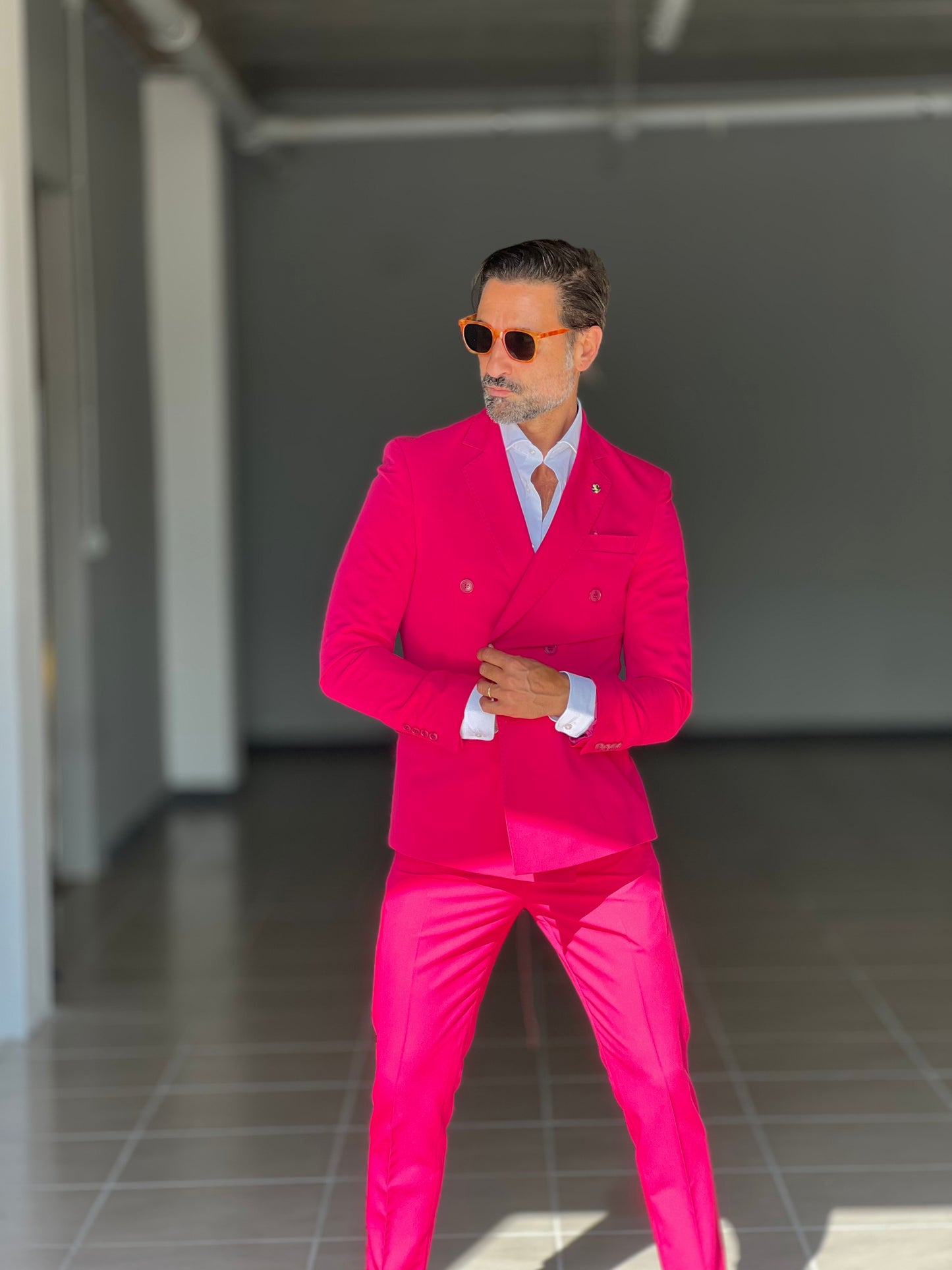ABITO DOPPIOPETTO FUCSIA VISCOSA