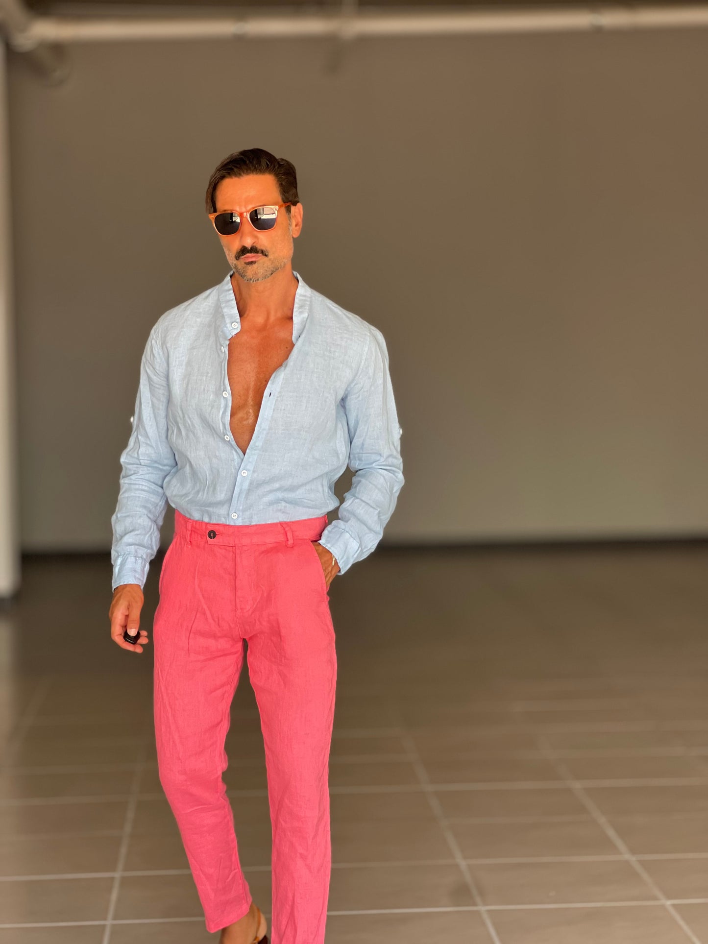 PANTALONE ESTIVO ROSA LINO GARZATO