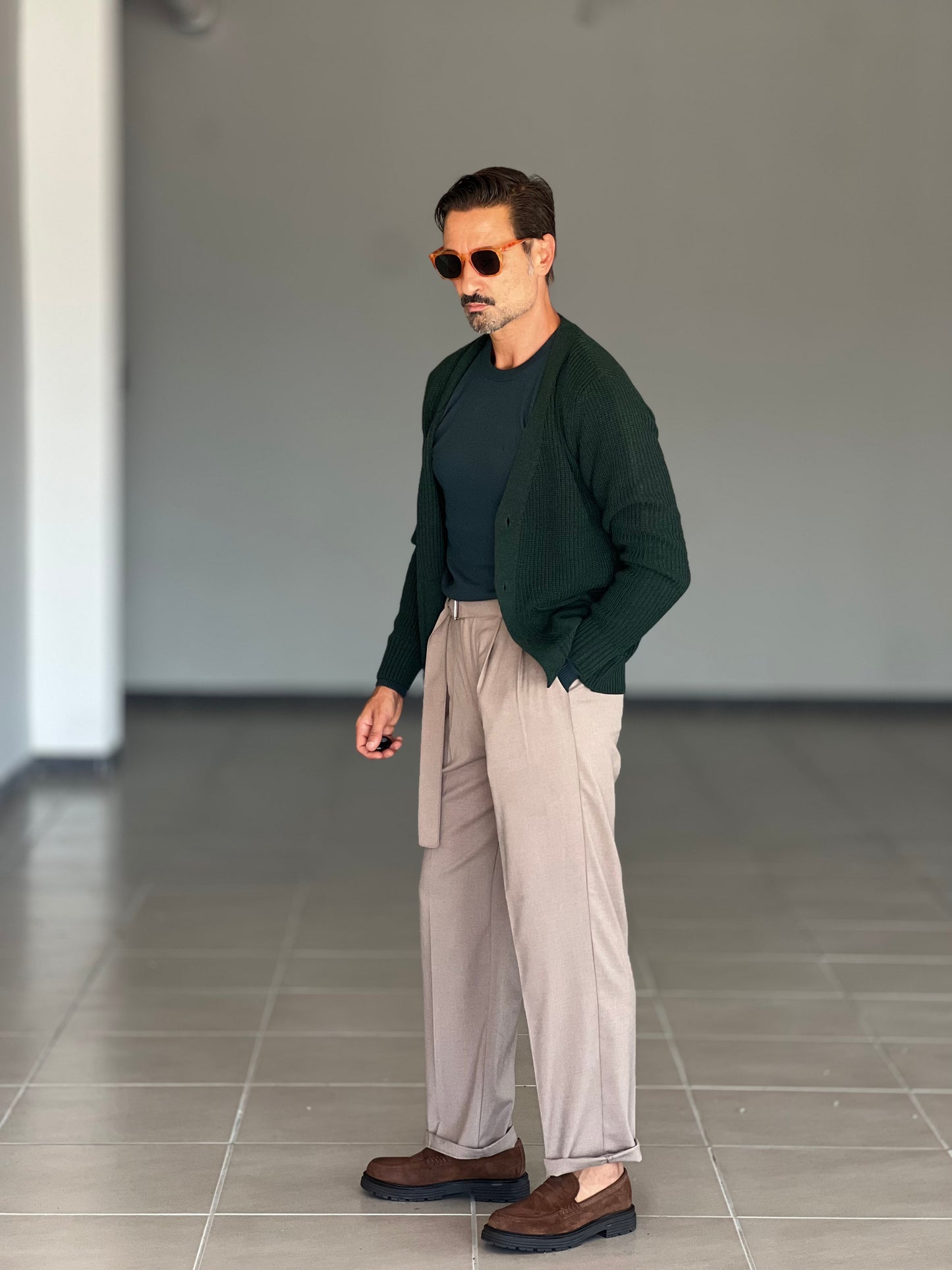 CARDIGAN VERDE MAGLIA INGLESE