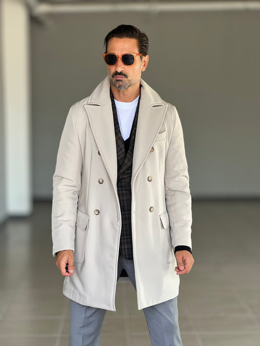 TRENCH BEIGE IMBOTTITO TECNICO DOPPIOPETTO