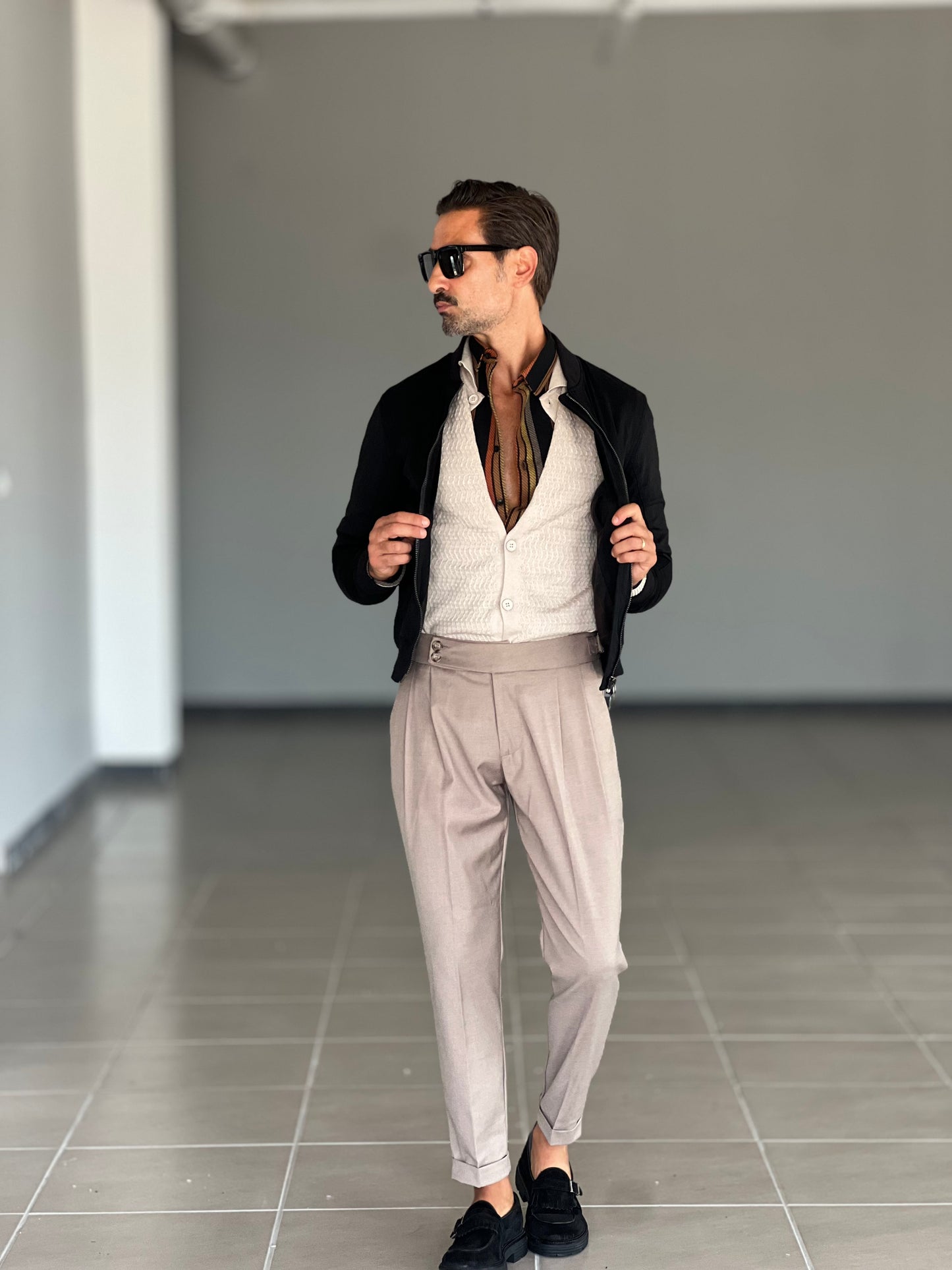 PANTALONE VITA ALTA CAMMELLO VISCOSA E MISTI