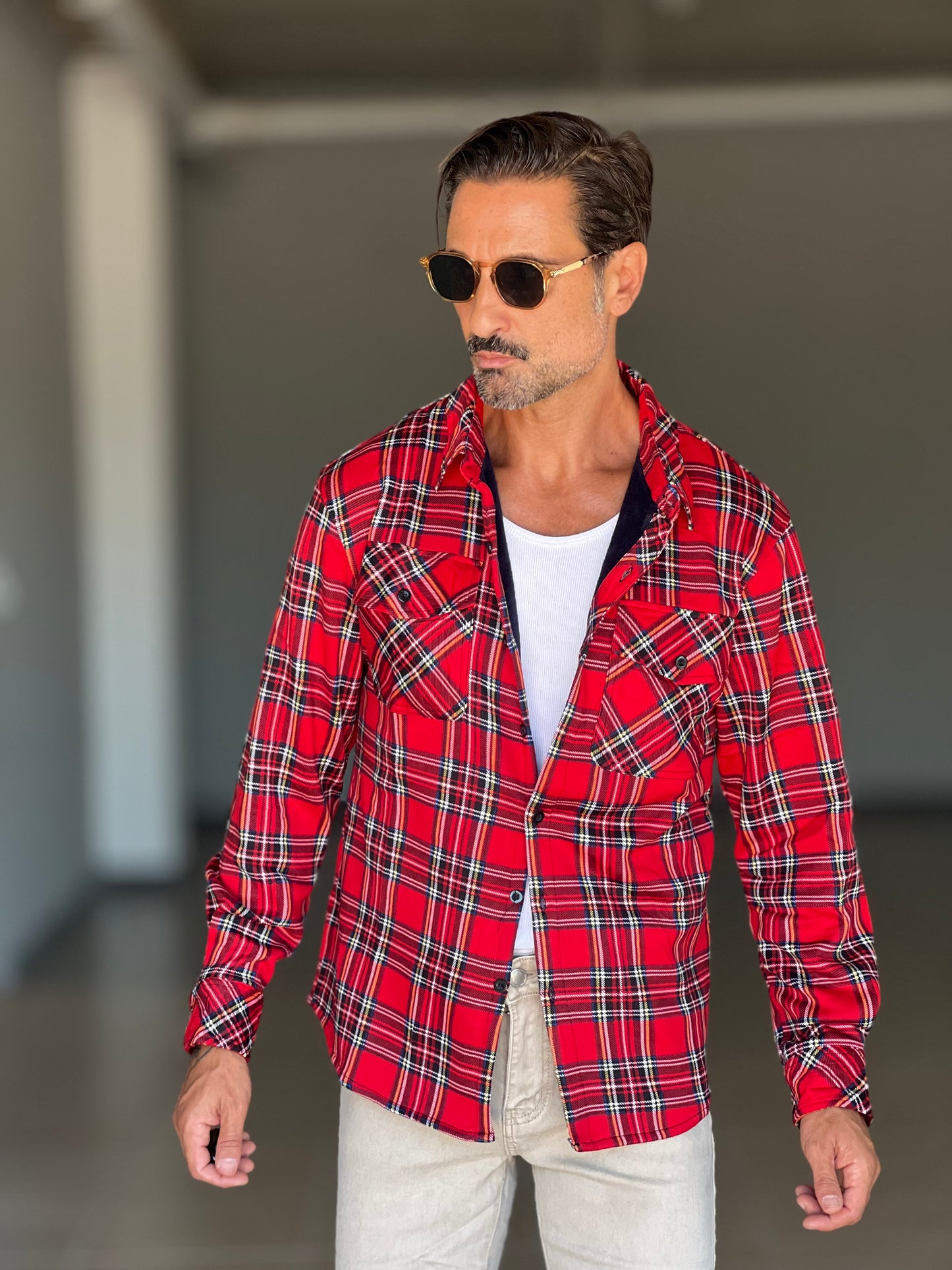 FILL JACKET QUADRO ROSSO FELPATA
