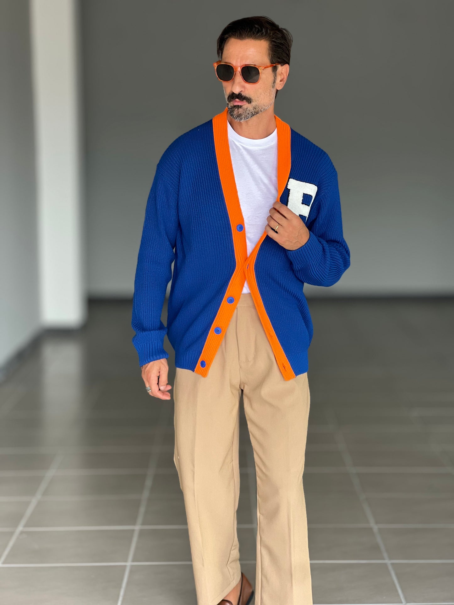 CARDIGAN BLU DERBY RICAMO B