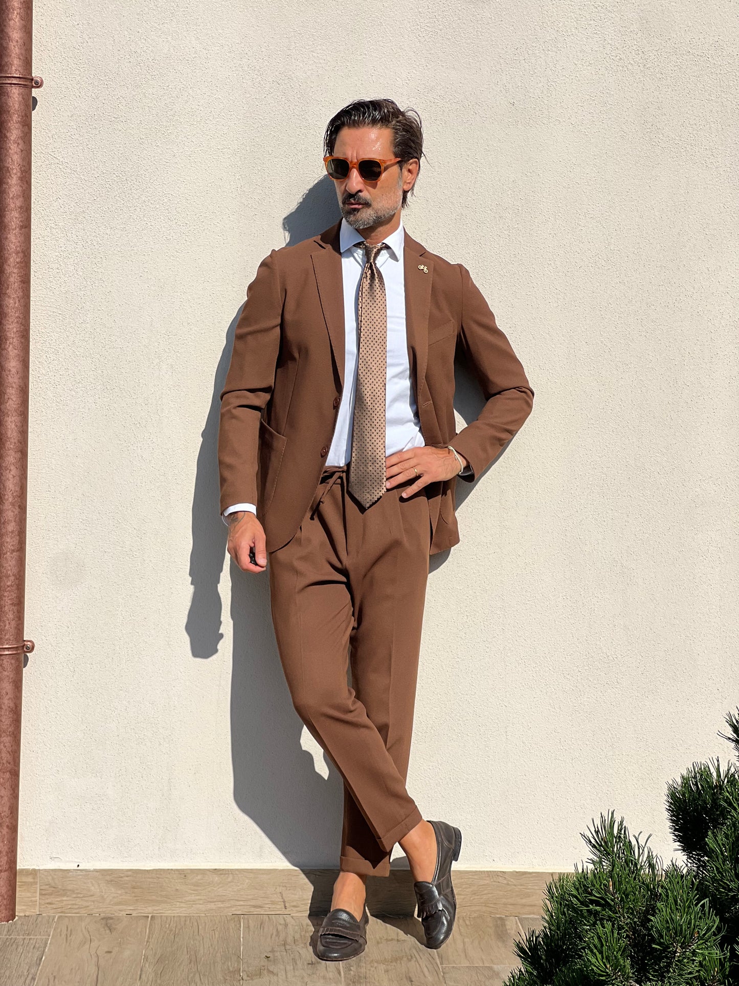 ABITO MORO COTONE OPERATO PANTALONE MOLLA IN VITA