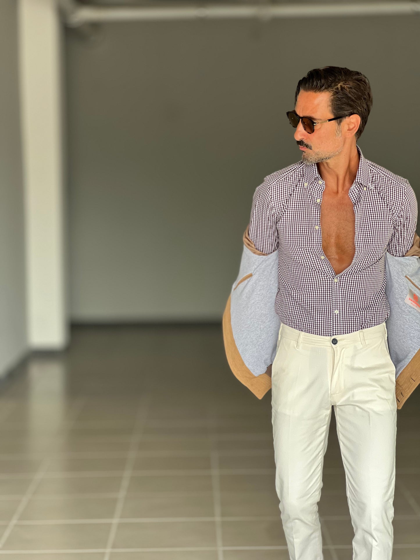 CAMICIA DEPOT QUADRETTO BIANCO E MORO