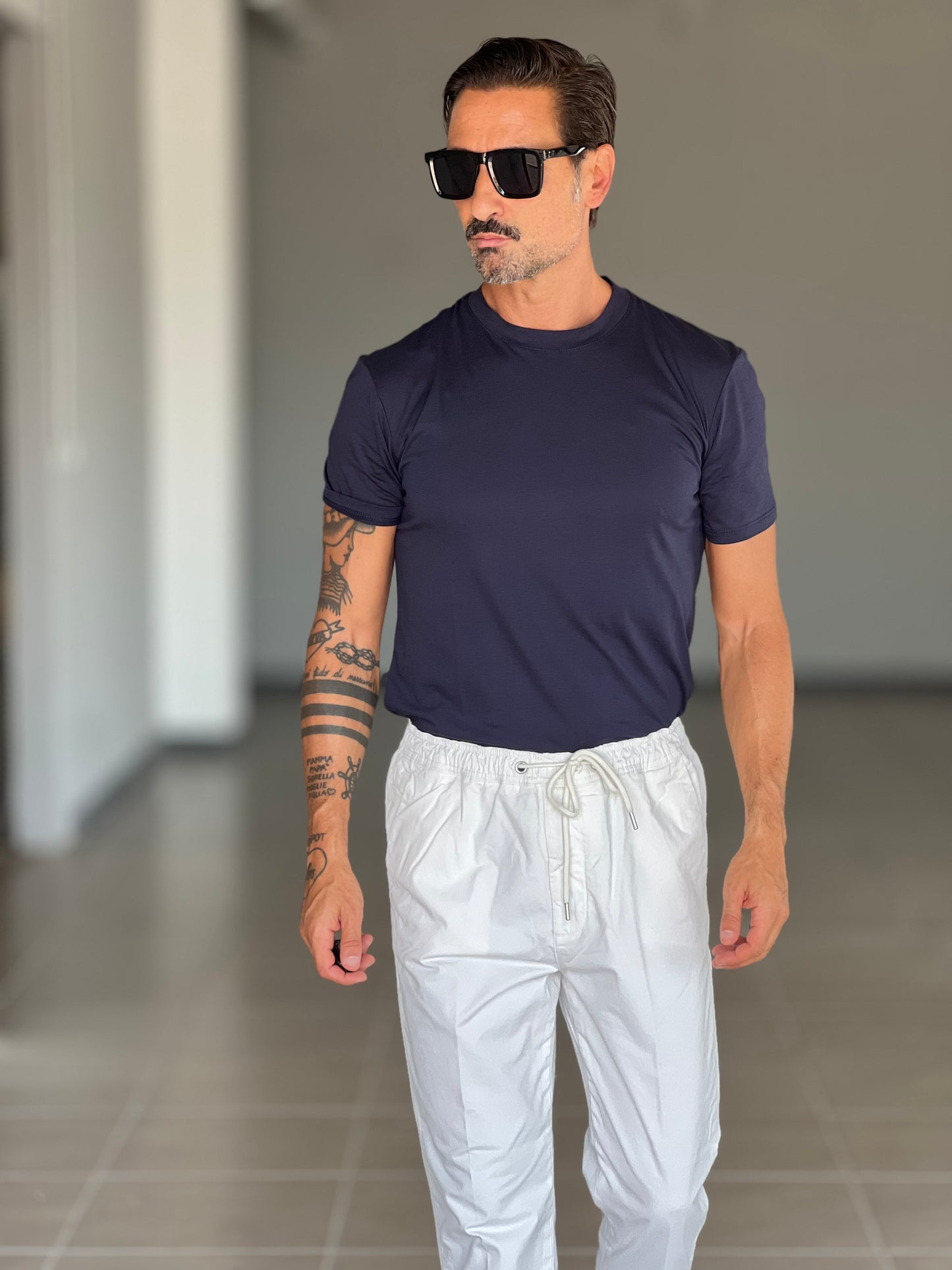 T SHIRT BLU NAVY COTONE FILO DI SCOZIA