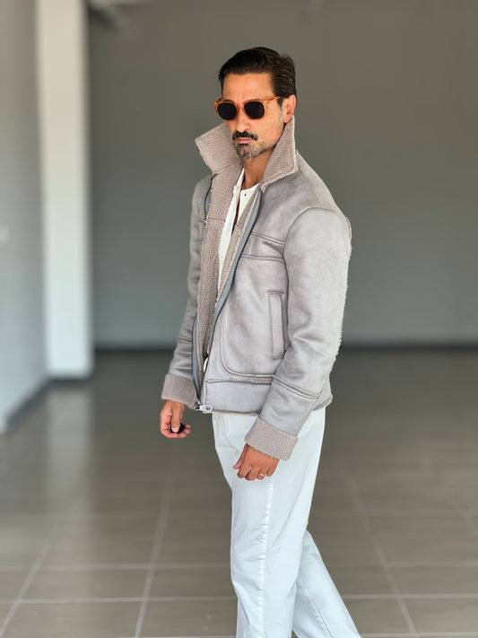 STILOSOPHY PERFORATED DARK ECO-LEATHER BIKER