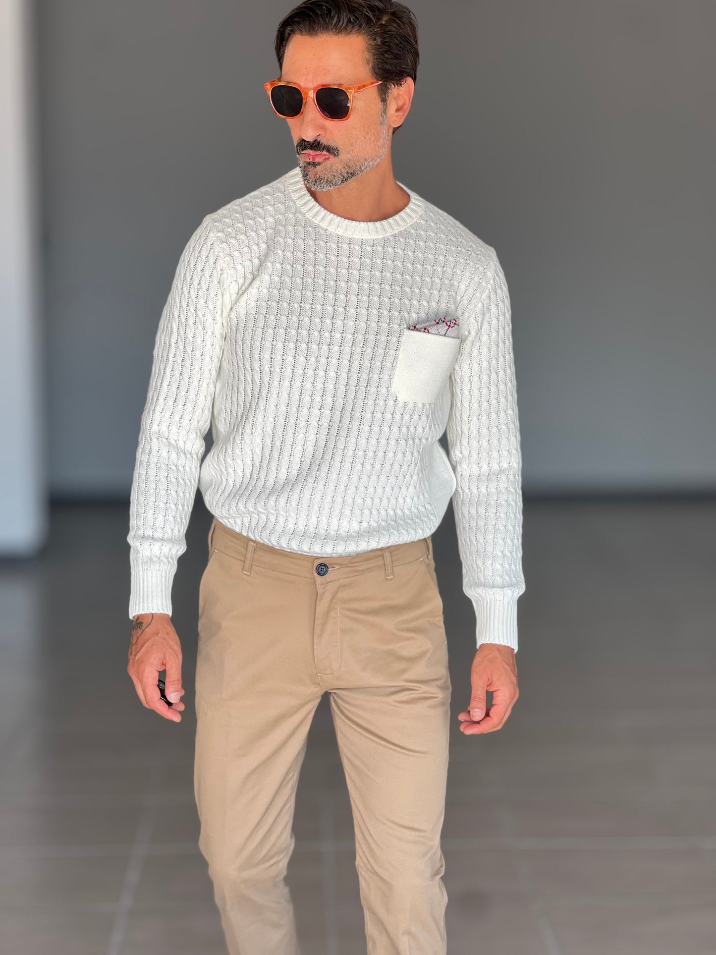 MAGLIA OPERATA PANNA TOPPE AI GOMITI