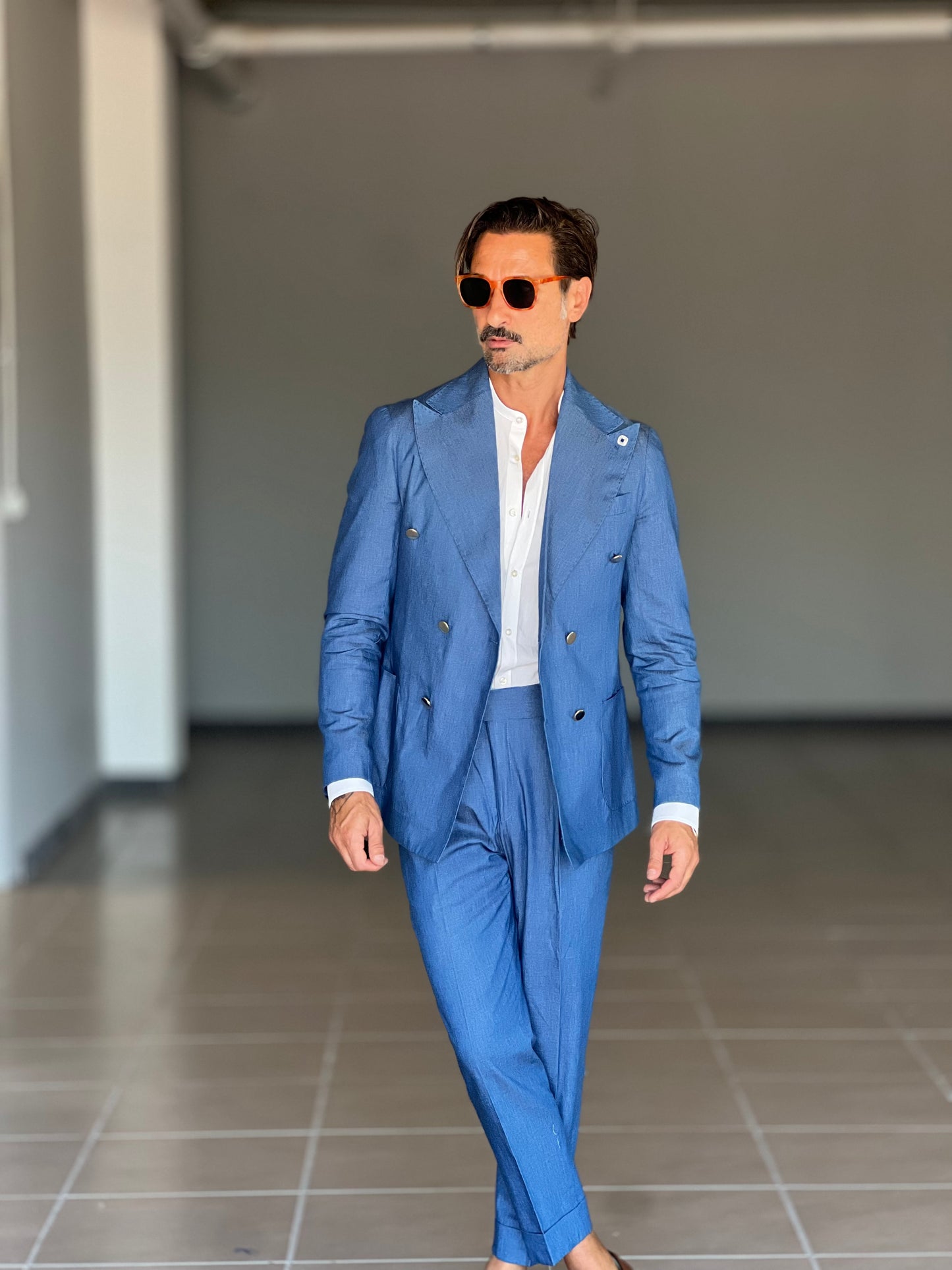ABITO DENIM DOPPIOPETTO PANTALONE VITA ALTA