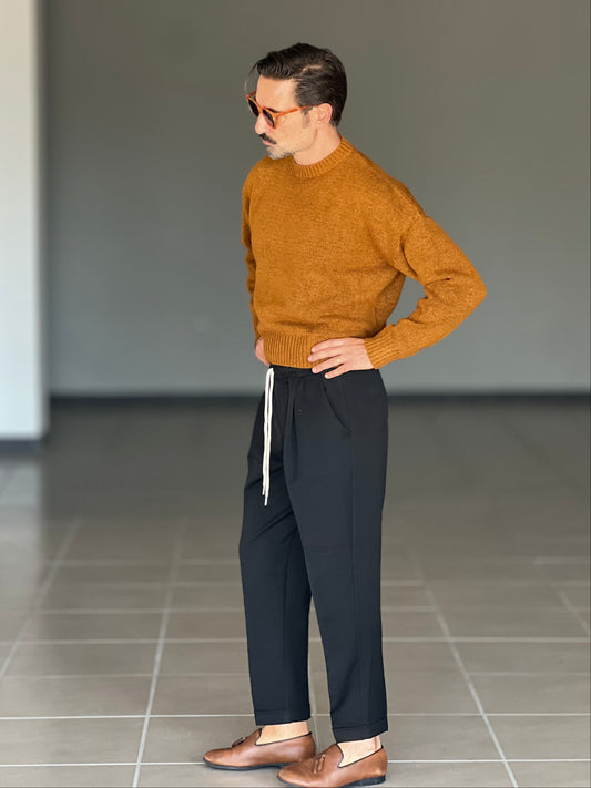 WHITE VISCOSE TROUSERS WITH REGULAR BOTTOM