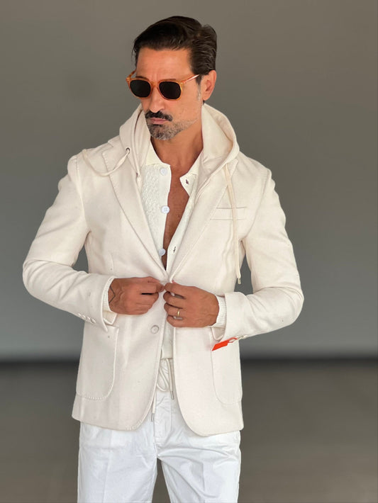 GIACCA PANNO BURRO INTERNO FELPA ESTRIBILE