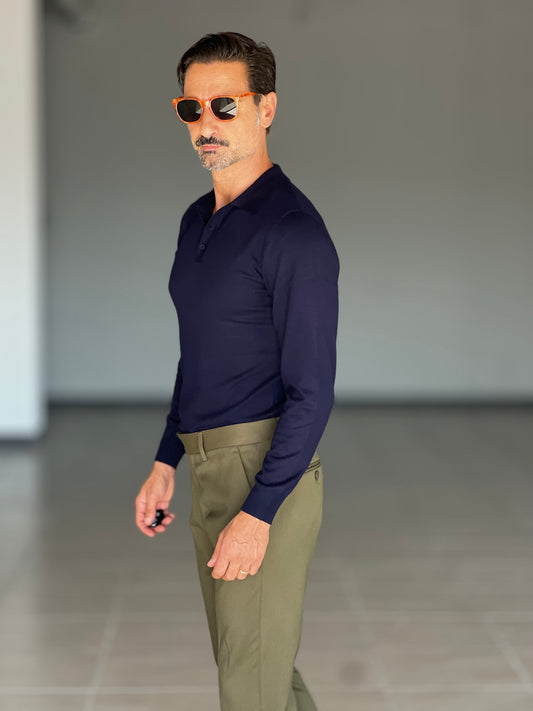 POLO BLU RASATA VISCOSA E MISTI