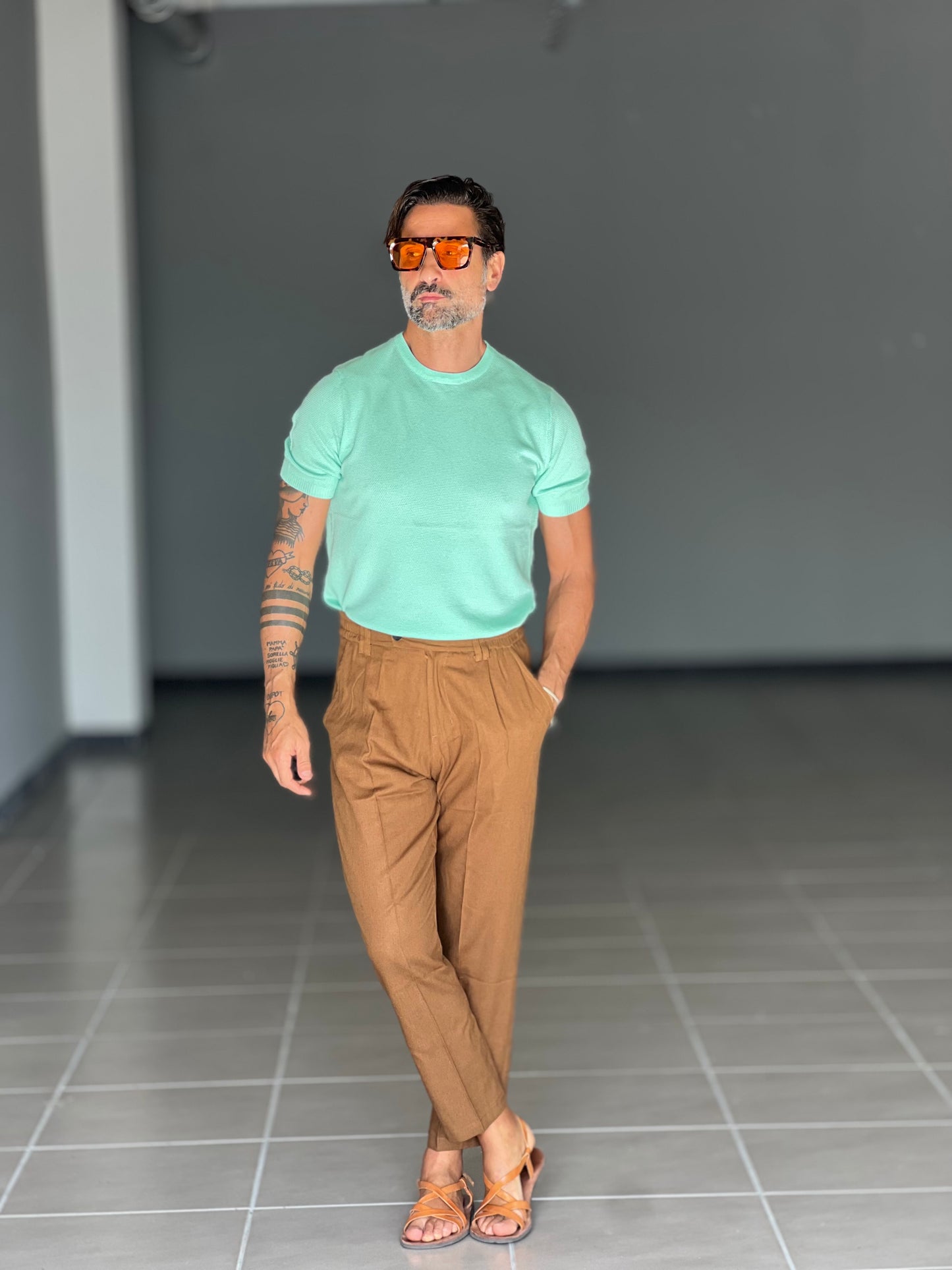 MAGLIA VERDE MENTA NIDO D'APE VISCOSA E MISTO