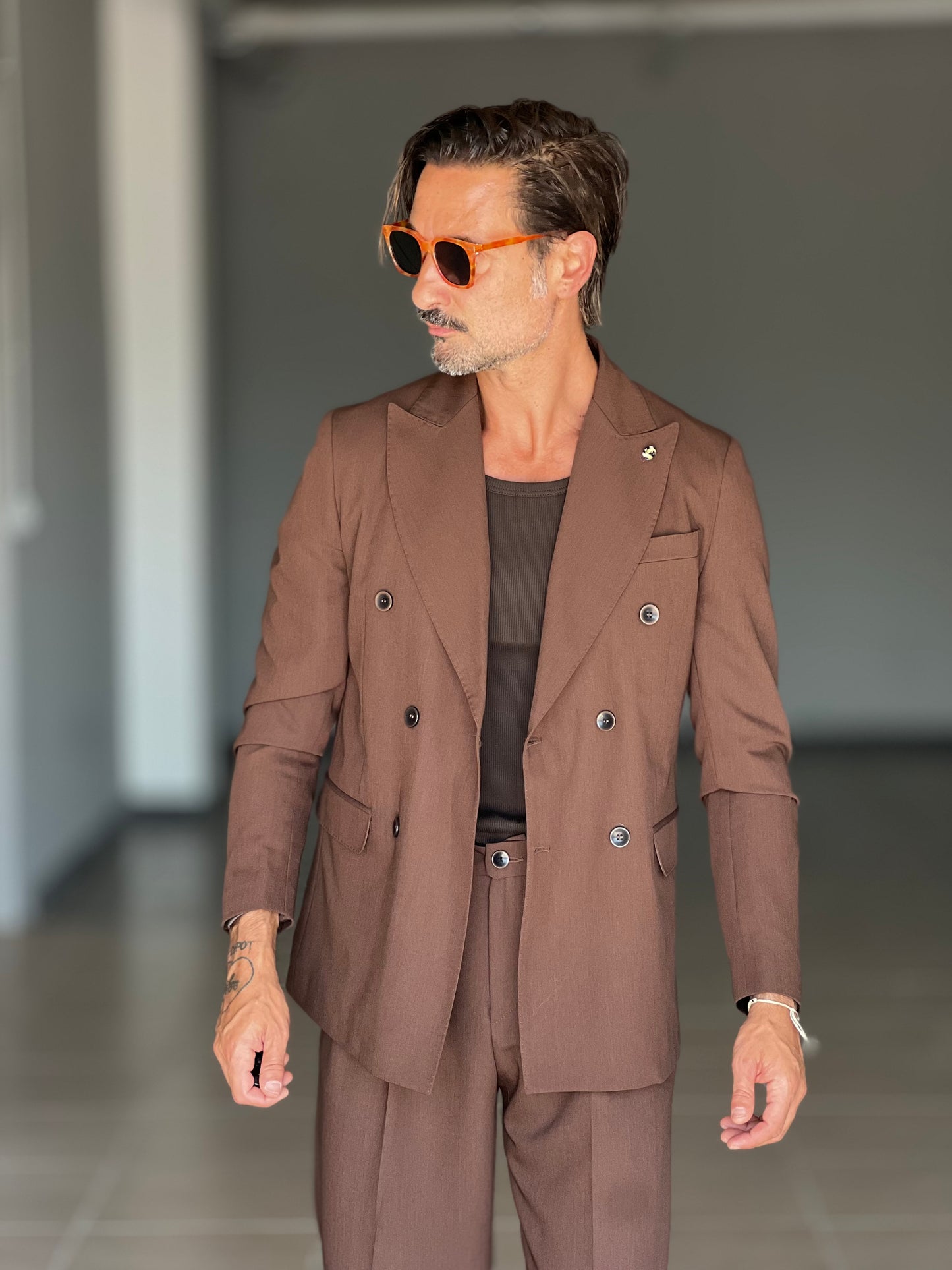 ABITO MORO DOPPIOPETTO PANTALONE FONDO AMPIO