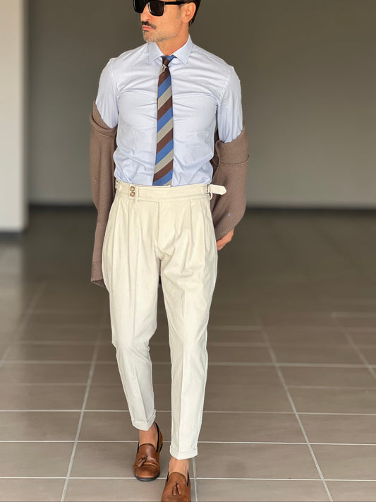 BLACK CHAIN VISCOSE TROUSERS