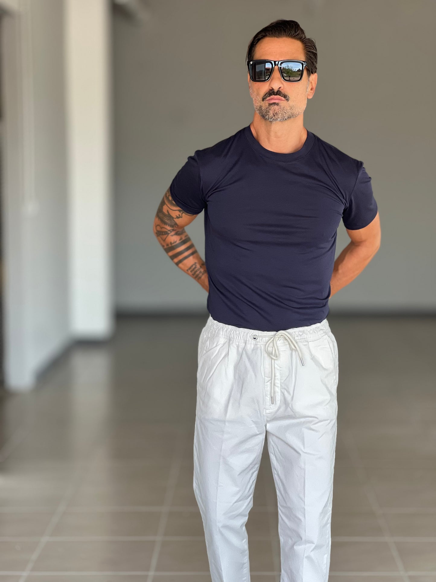 T SHIRT BLU NAVY COTONE FILO DI SCOZIA