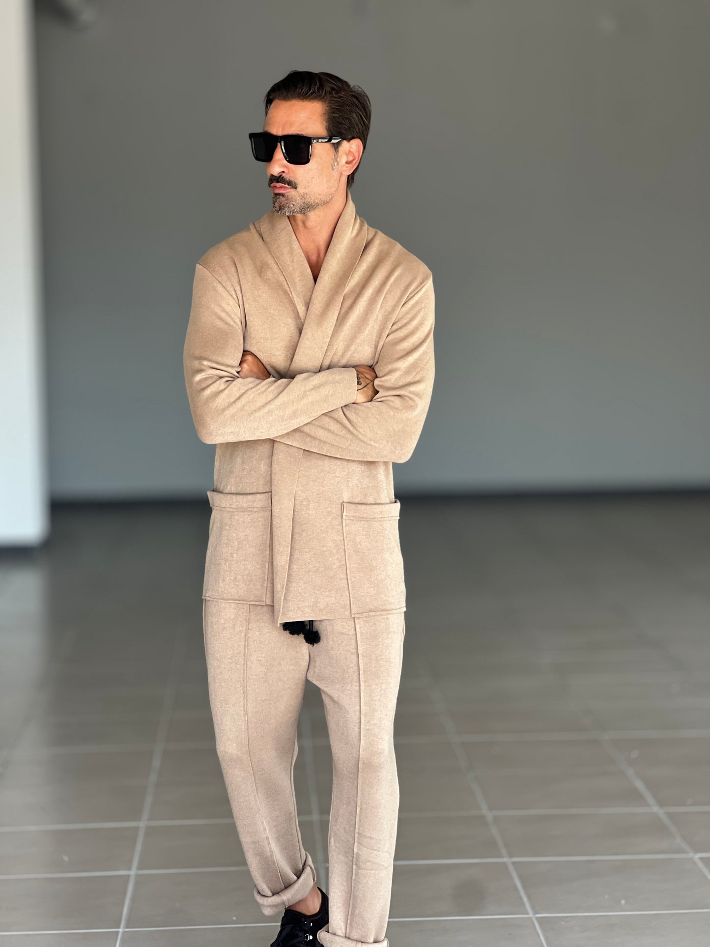 CARDIGAN CAMMELO MAXI SCIALLATO XAGON