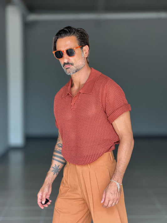 POLO RUGGINE LAVORAZIONE CESTINO