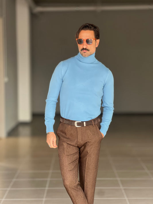 COLLO ALTO CELESTE RASATO 2 FILI