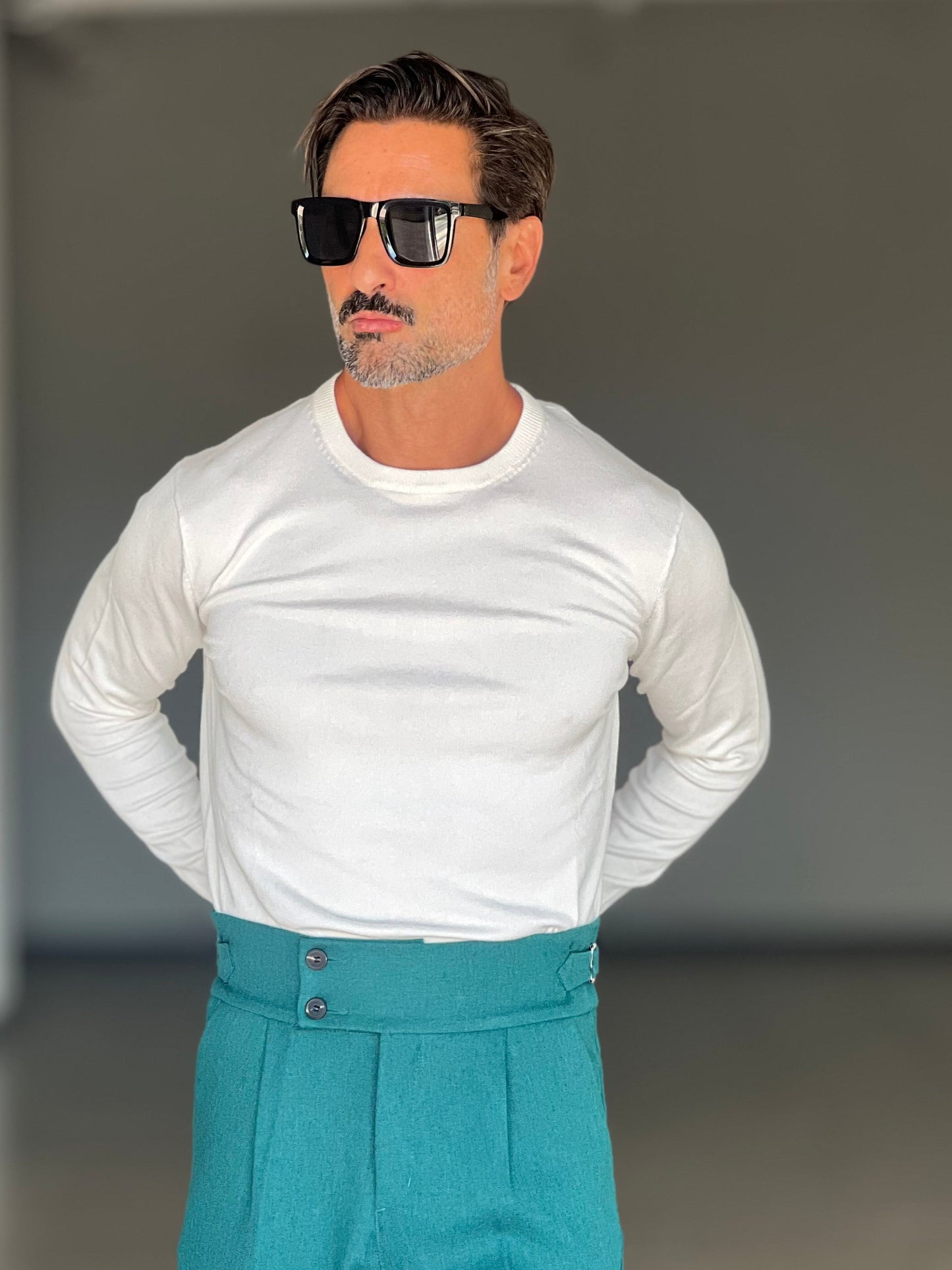 MAGLIA GIRO BIANCO 2 FILI VISCOSA E MISTI