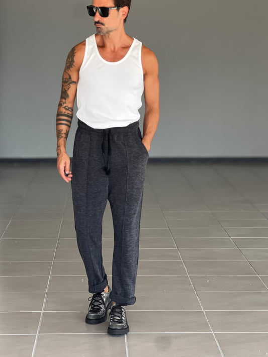 WHITE VISCOSE TROUSERS WITH REGULAR BOTTOM