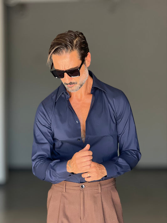 CAMICIA DEPOT BLU DOPPIO RITORTO