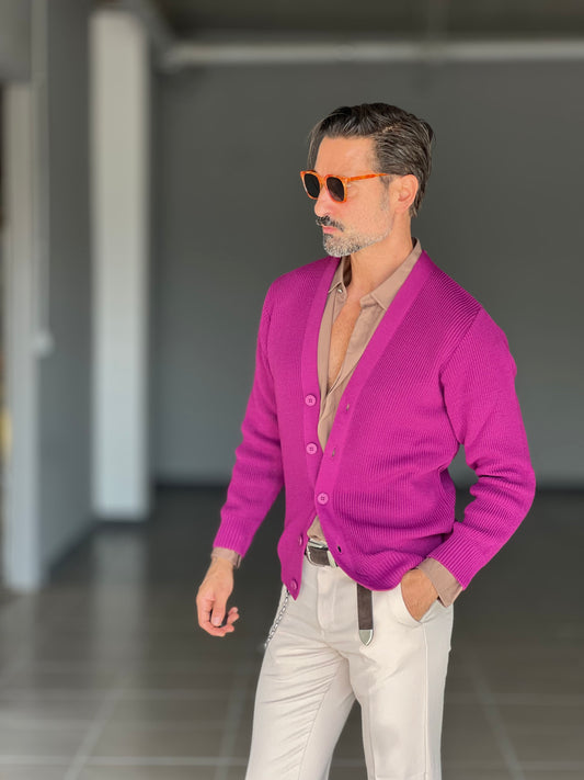 CARDIGAN LILLA MAGLIA INGLESE