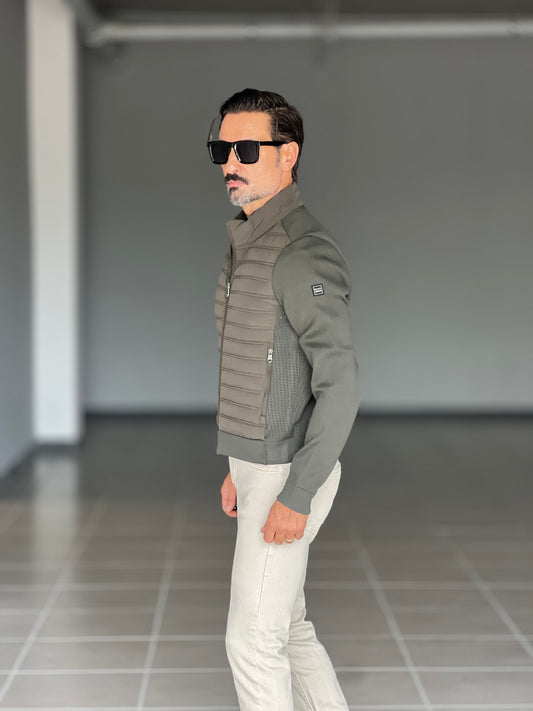 PIUMINO VERDE MANICA IN MAGLIA BL11