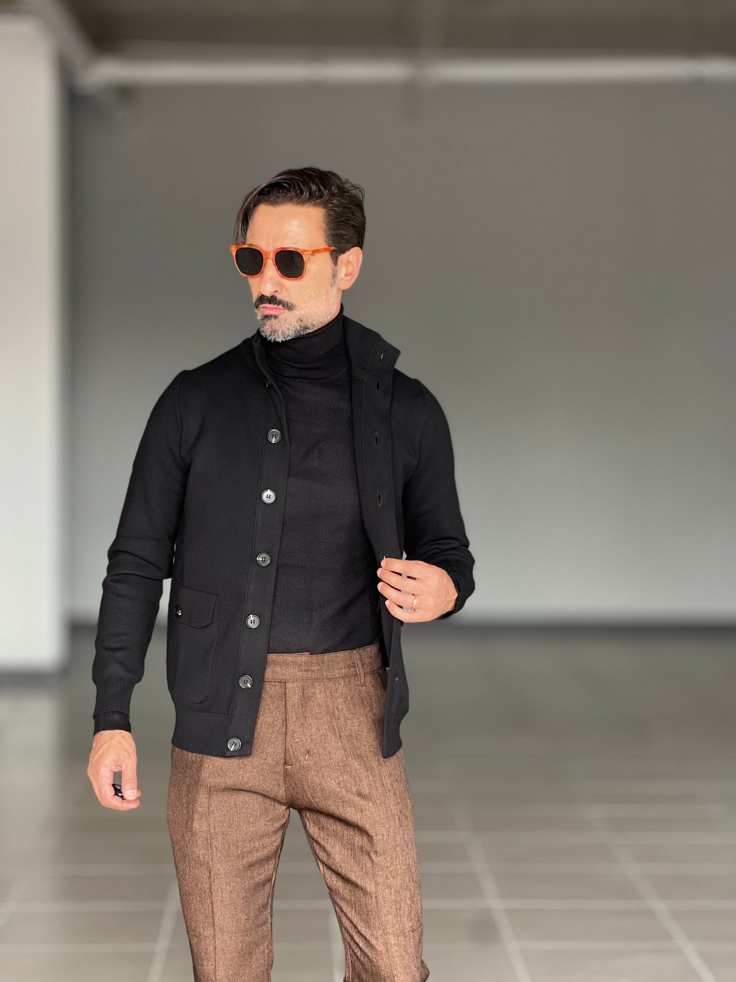 BEIGE COTTON OPEN CARDIGAN