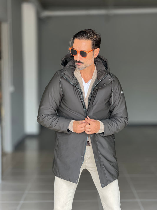 PARKA BL11 VERDE TESSUTO TECNICO