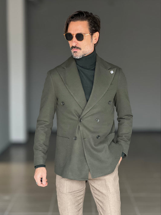 GIACCA OPERATA VERDE DOPPIOPETTO PETRO'SARTORIA