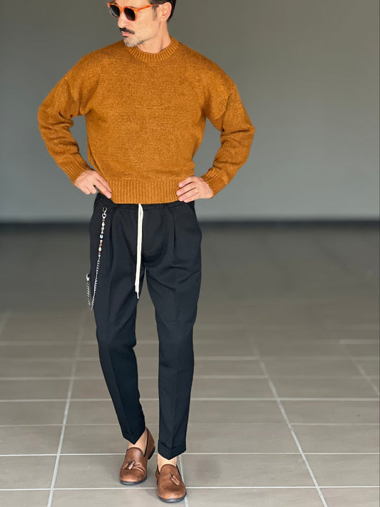 WHITE VISCOSE TROUSERS WITH REGULAR BOTTOM