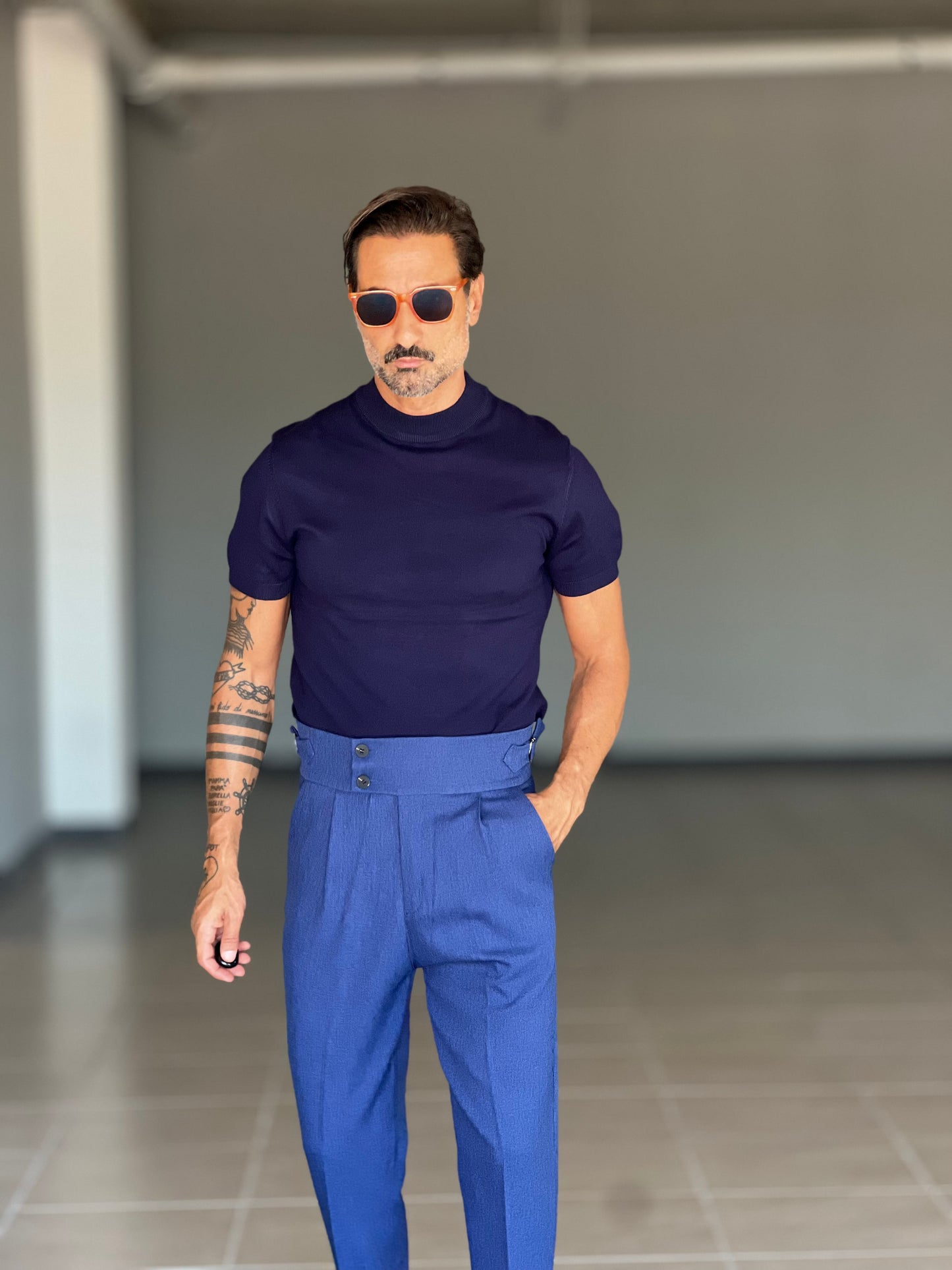 PANTALONE VITA ALTA BLU ROYAL