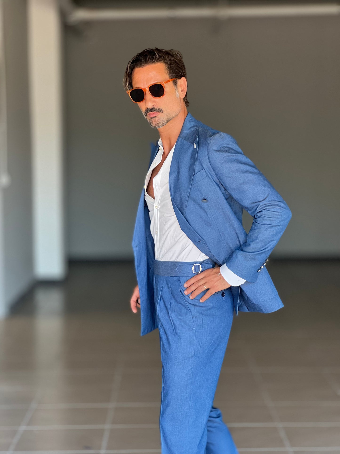 ABITO DENIM DOPPIOPETTO PANTALONE VITA ALTA