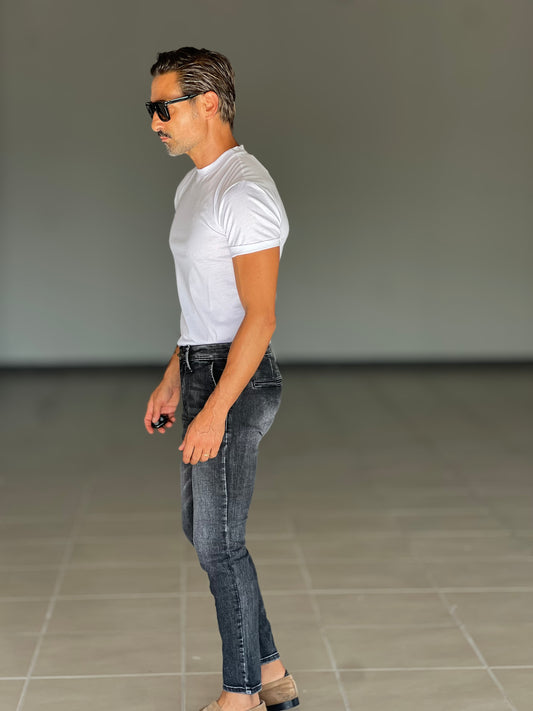 JEANS BOLOGNA LAVAGGIO GRIGIO