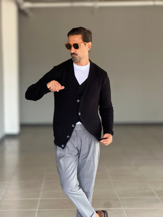 BEIGE COTTON OPEN CARDIGAN